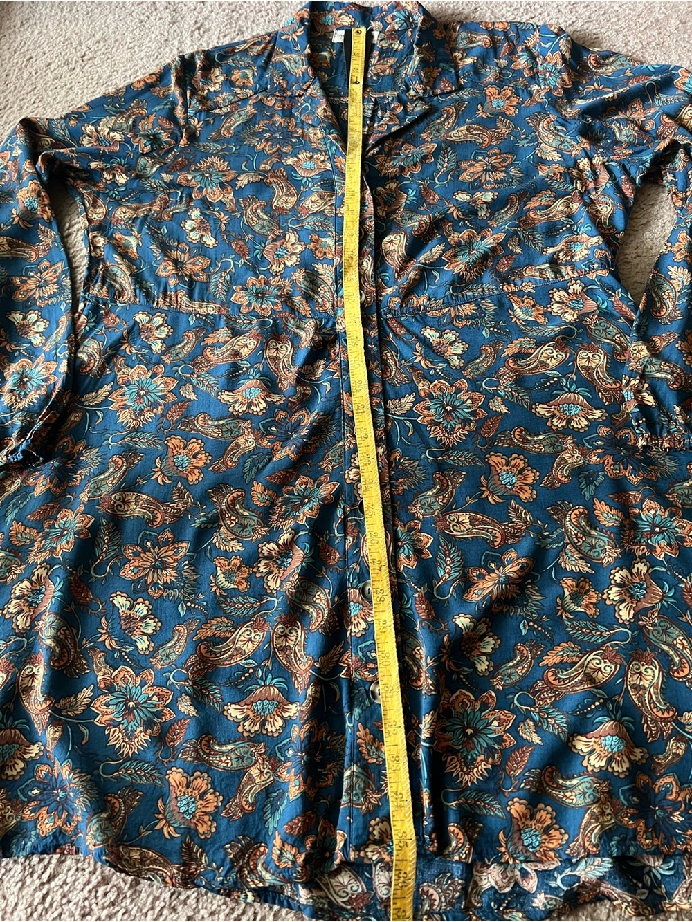 Natural Life Ansley Boho Tunic Shirt Dress Paisley Floral Button Sz XL - Picture 12 of 12